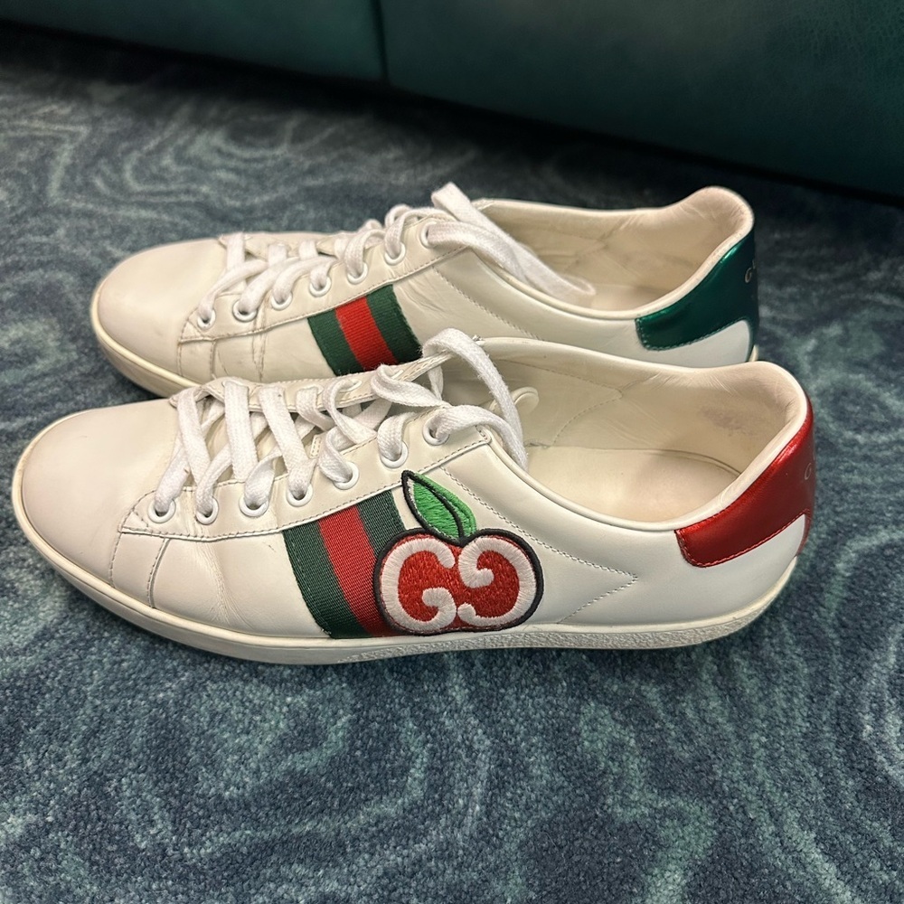 Gucci White Sneakers with Red and Green Stripes size EU 42 (USA 10 - Picture 4 of 7